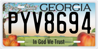 GA license plate PYV8694