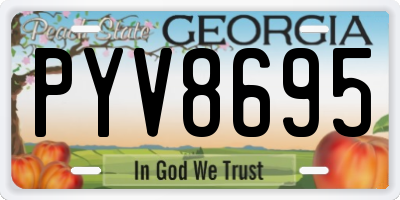 GA license plate PYV8695