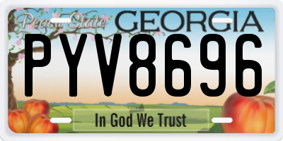 GA license plate PYV8696