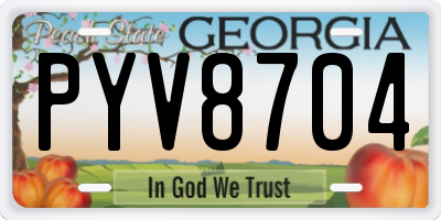 GA license plate PYV8704