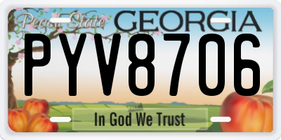 GA license plate PYV8706