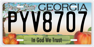 GA license plate PYV8707