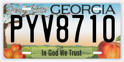GA license plate PYV8710