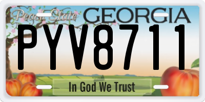GA license plate PYV8711