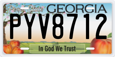 GA license plate PYV8712
