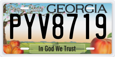 GA license plate PYV8719
