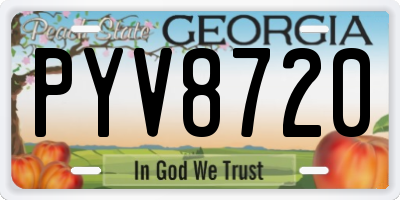 GA license plate PYV8720