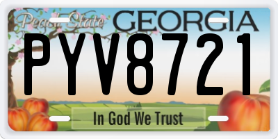 GA license plate PYV8721