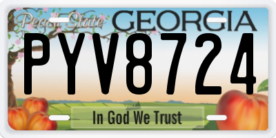 GA license plate PYV8724