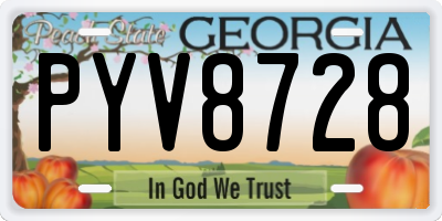 GA license plate PYV8728