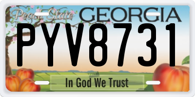 GA license plate PYV8731