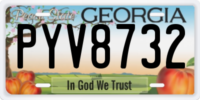 GA license plate PYV8732