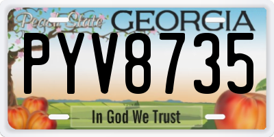 GA license plate PYV8735