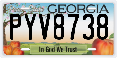 GA license plate PYV8738