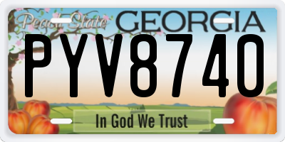 GA license plate PYV8740