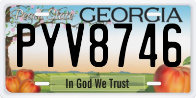 GA license plate PYV8746