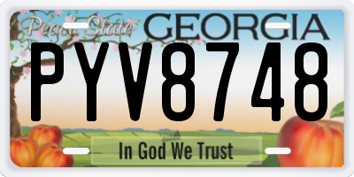 GA license plate PYV8748