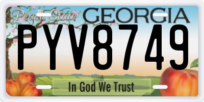 GA license plate PYV8749