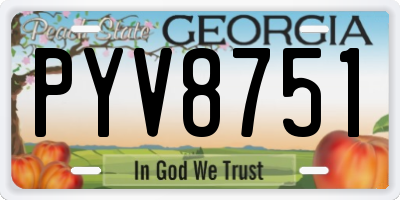 GA license plate PYV8751