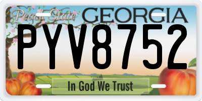 GA license plate PYV8752