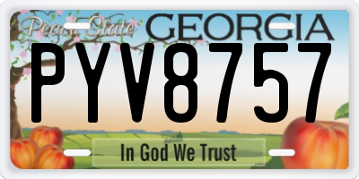 GA license plate PYV8757