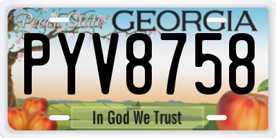 GA license plate PYV8758