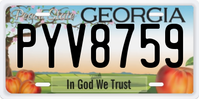 GA license plate PYV8759