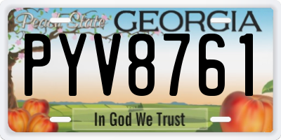 GA license plate PYV8761