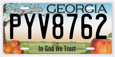 GA license plate PYV8762