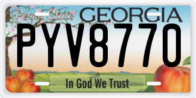 GA license plate PYV8770