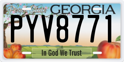 GA license plate PYV8771