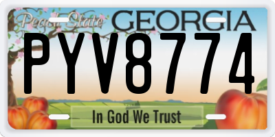 GA license plate PYV8774