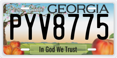 GA license plate PYV8775