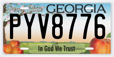 GA license plate PYV8776