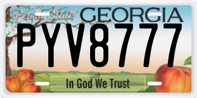 GA license plate PYV8777