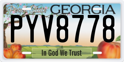 GA license plate PYV8778
