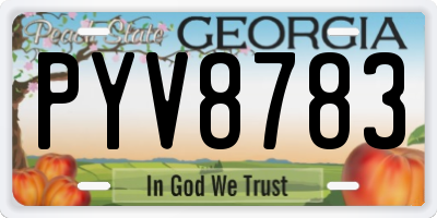 GA license plate PYV8783