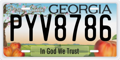 GA license plate PYV8786