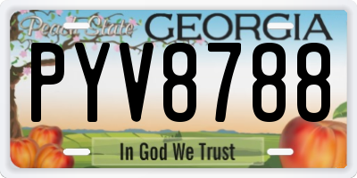 GA license plate PYV8788