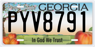 GA license plate PYV8791