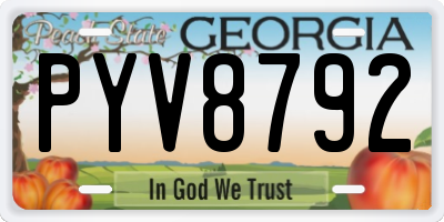 GA license plate PYV8792