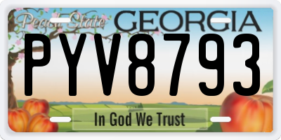 GA license plate PYV8793