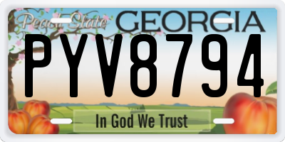 GA license plate PYV8794