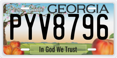 GA license plate PYV8796