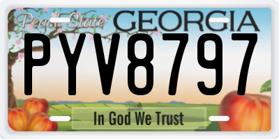 GA license plate PYV8797