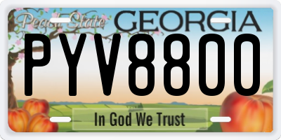 GA license plate PYV8800