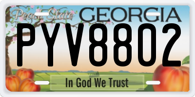 GA license plate PYV8802