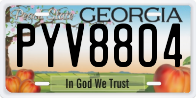 GA license plate PYV8804