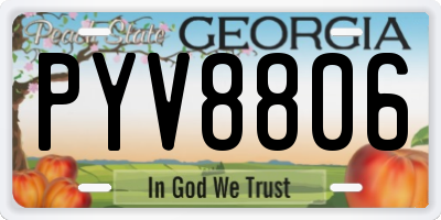 GA license plate PYV8806