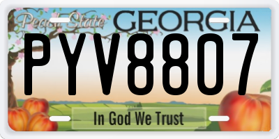 GA license plate PYV8807